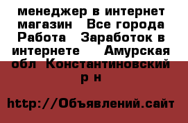 менеджер в интернет магазин - Все города Работа » Заработок в интернете   . Амурская обл.,Константиновский р-н